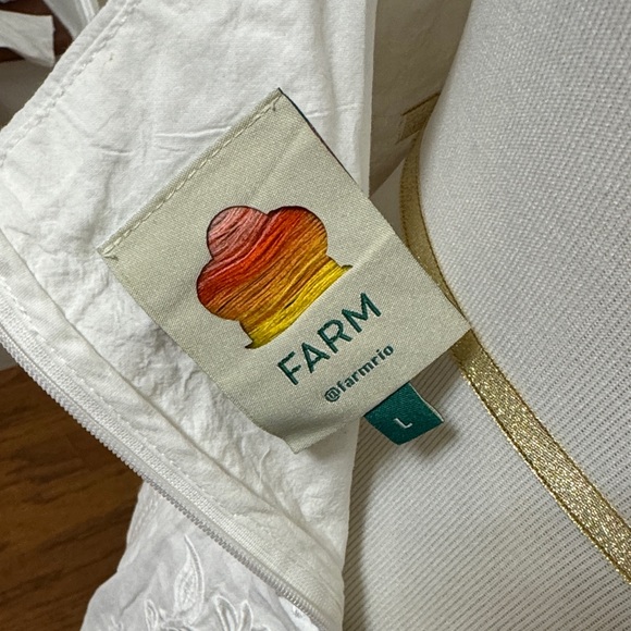 FARM Rio Richelieu Broderie Anglaise Midi Sundress Size L pre-owned. - Picture 7 of 13